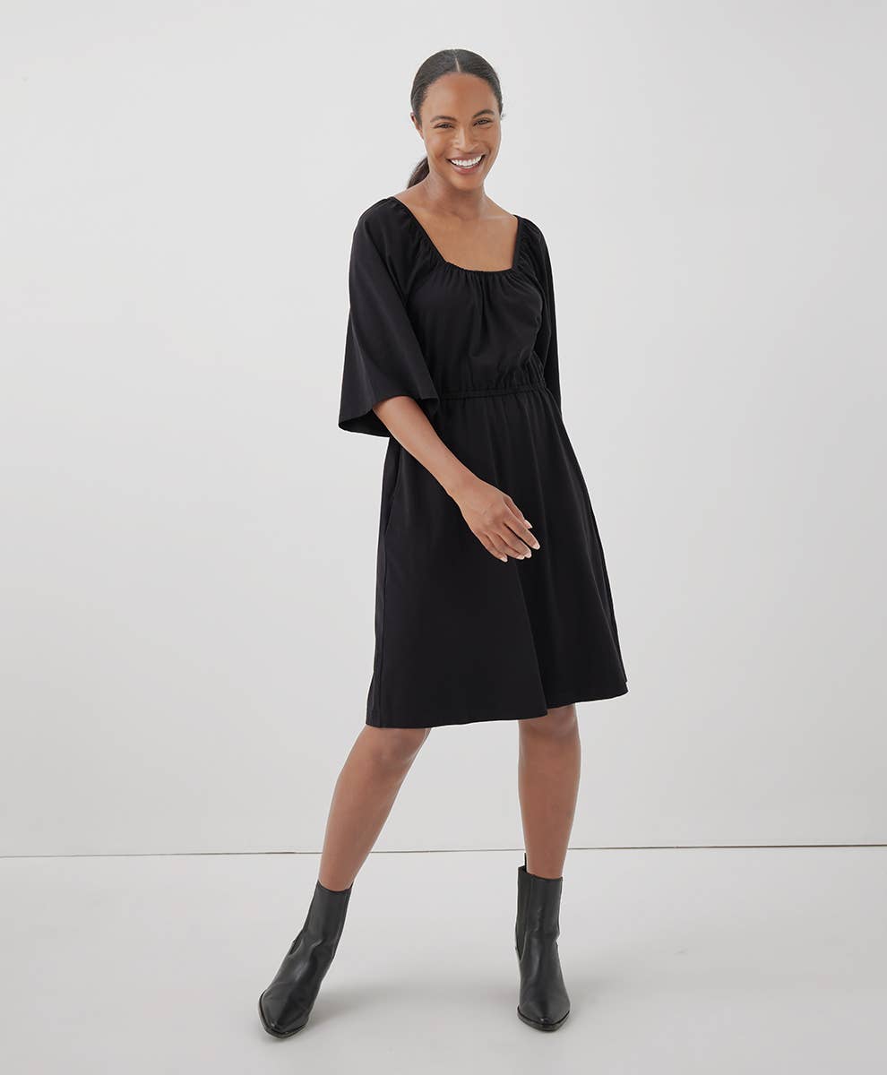 Women’s Luxe Jersey Flutter Sleeve Dress