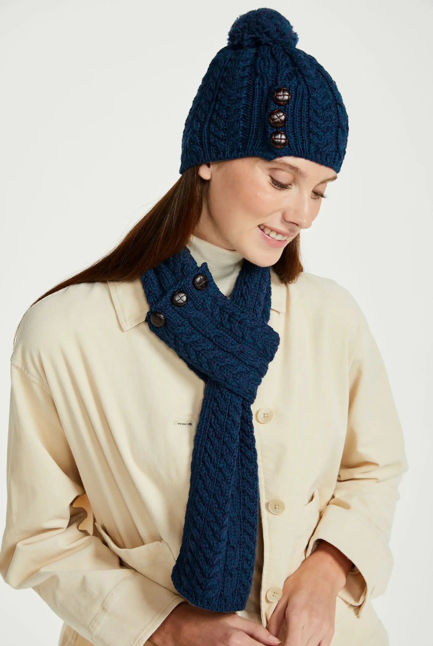 Cong Aran Merino Hat with Pom Pom