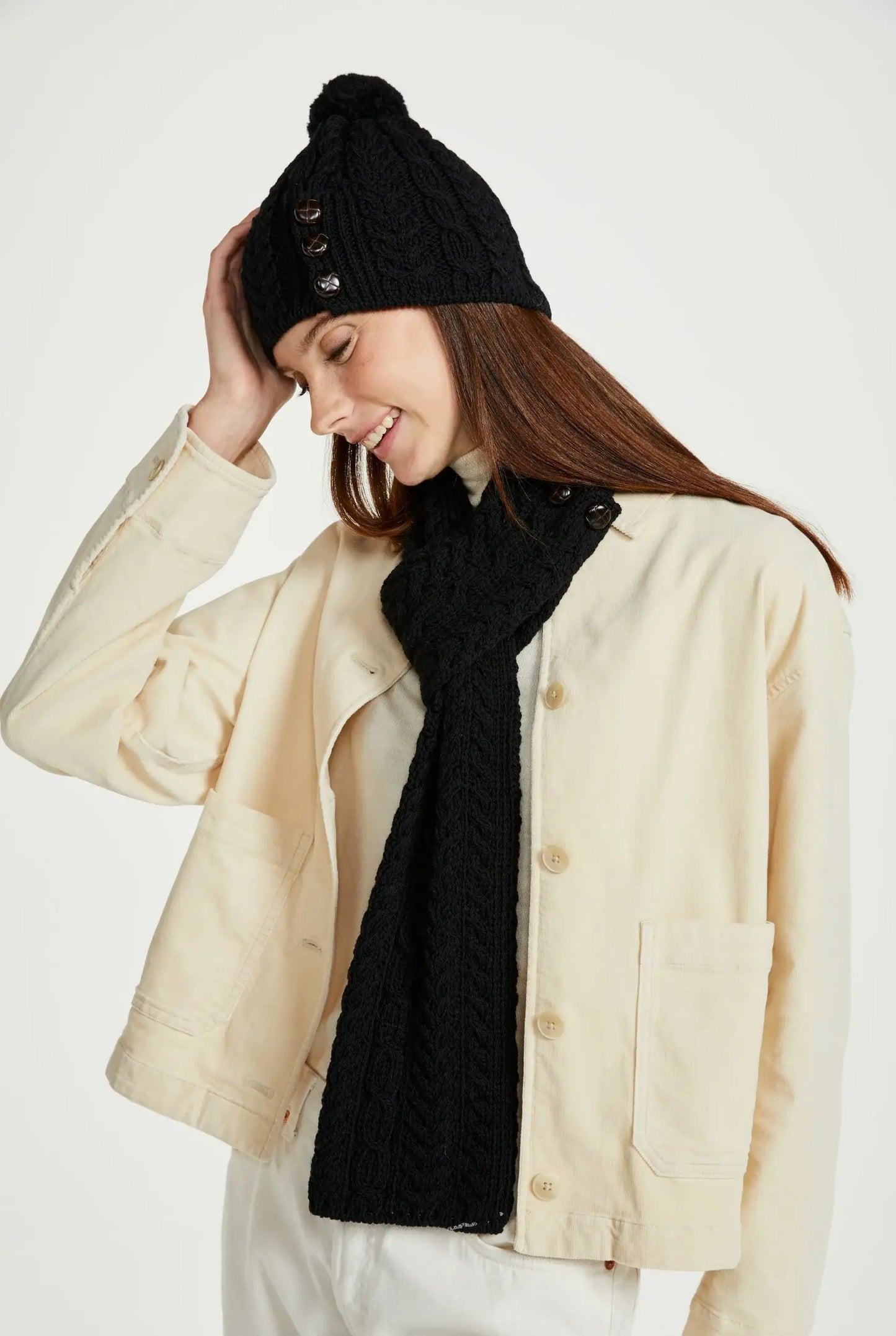 Cong Aran Merino Hat with Pom Pom