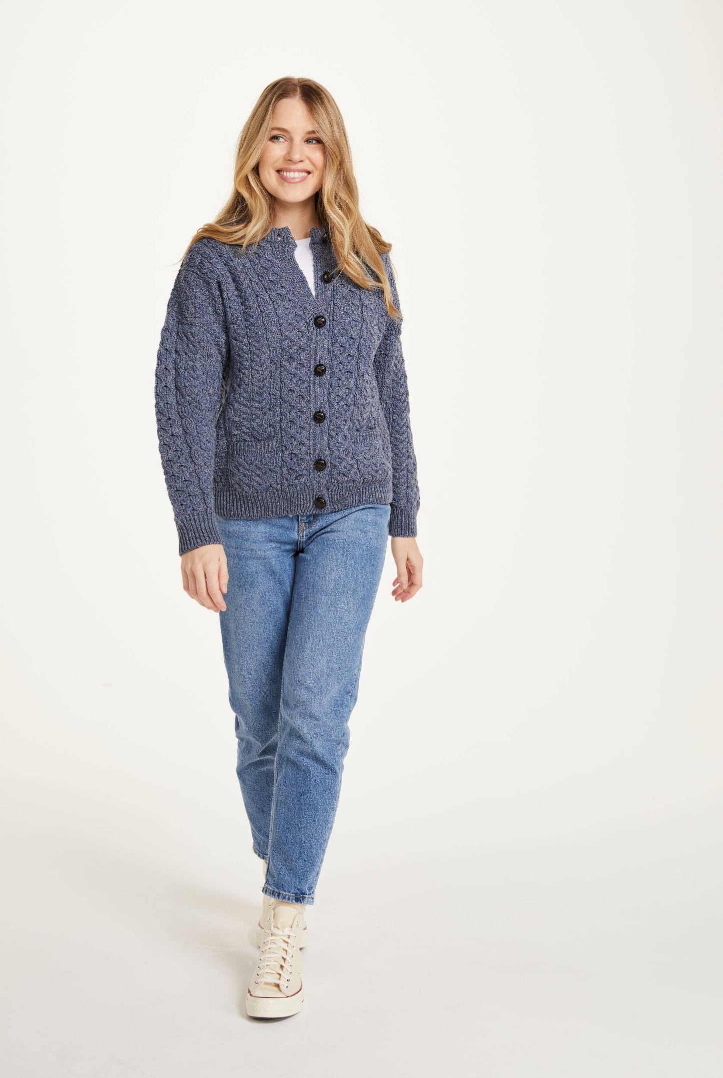 Achill Island Ladies Merino Aran Cardigan