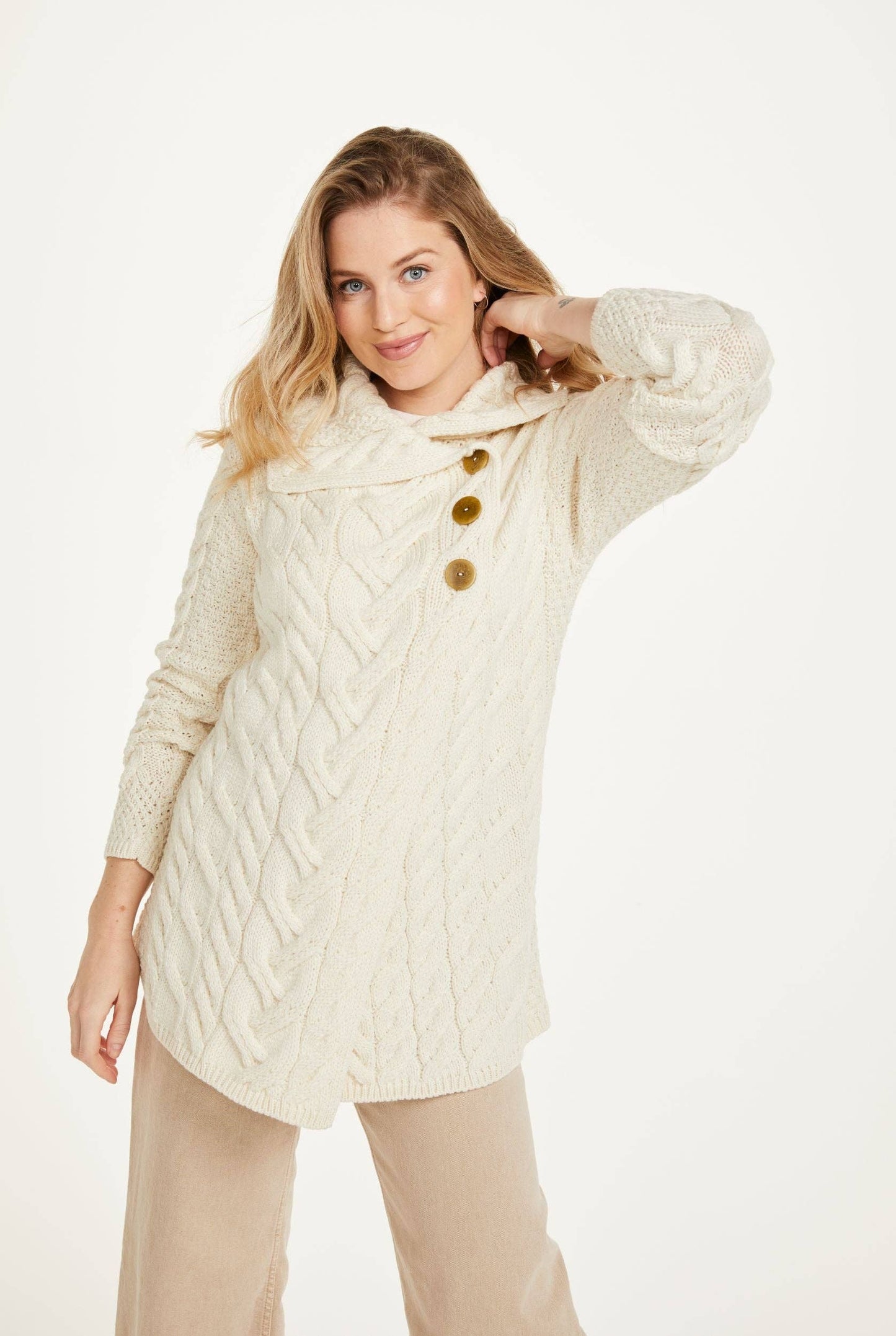 Carraig Ladies Aran Cardigan