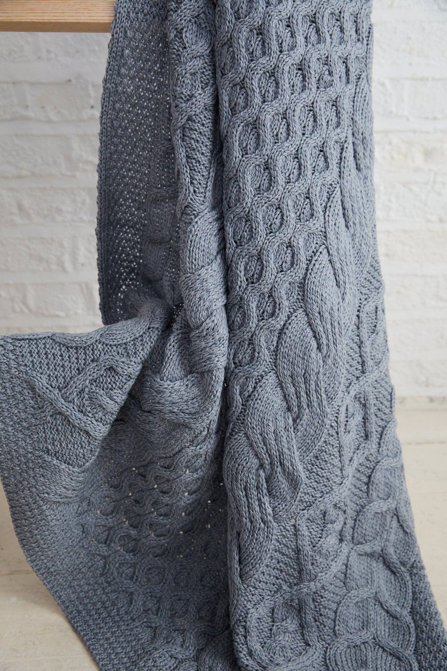 Dugort Honey, Diamond & Cable Aran Blanket