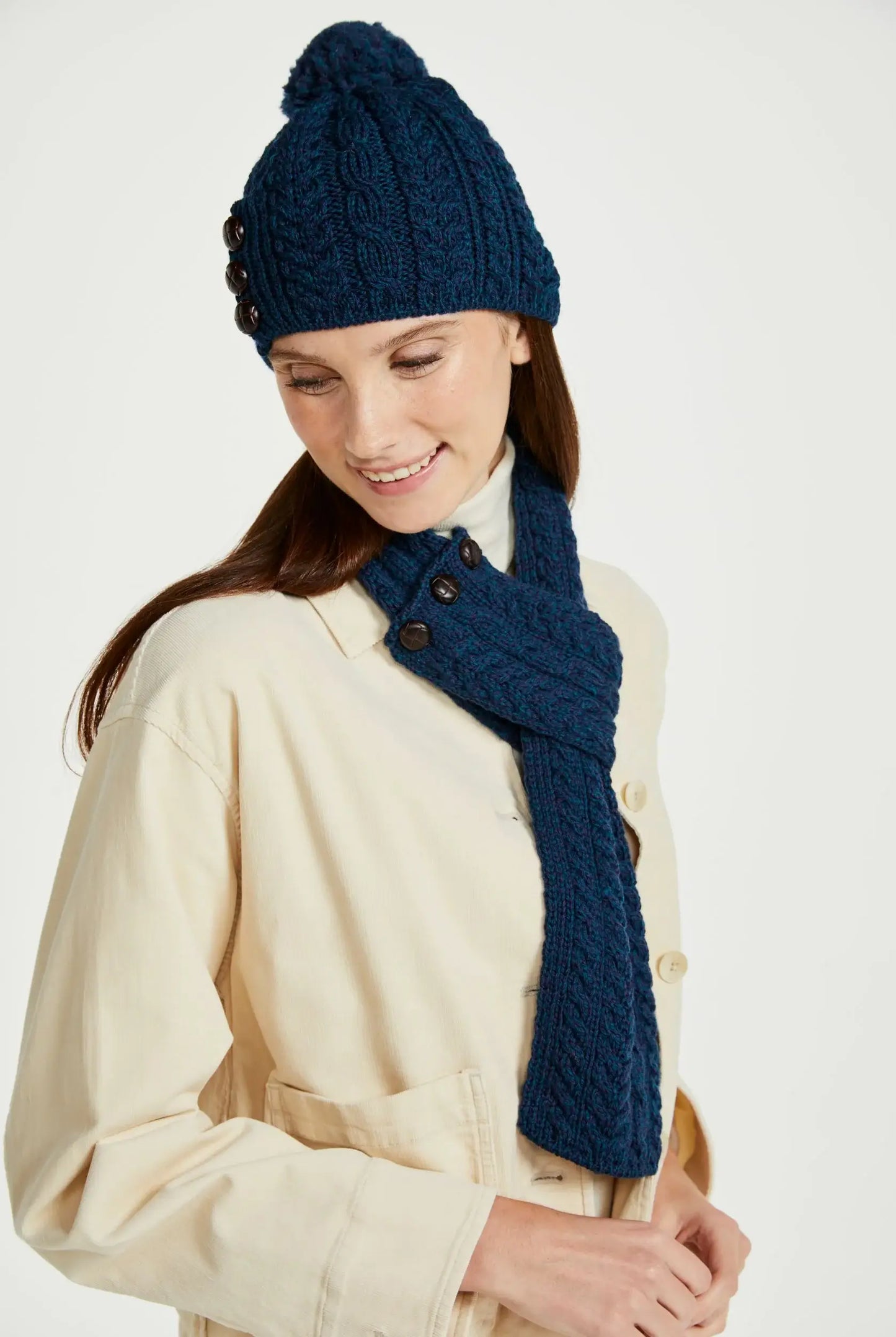 Cong Aran Merino Hat with Pom Pom