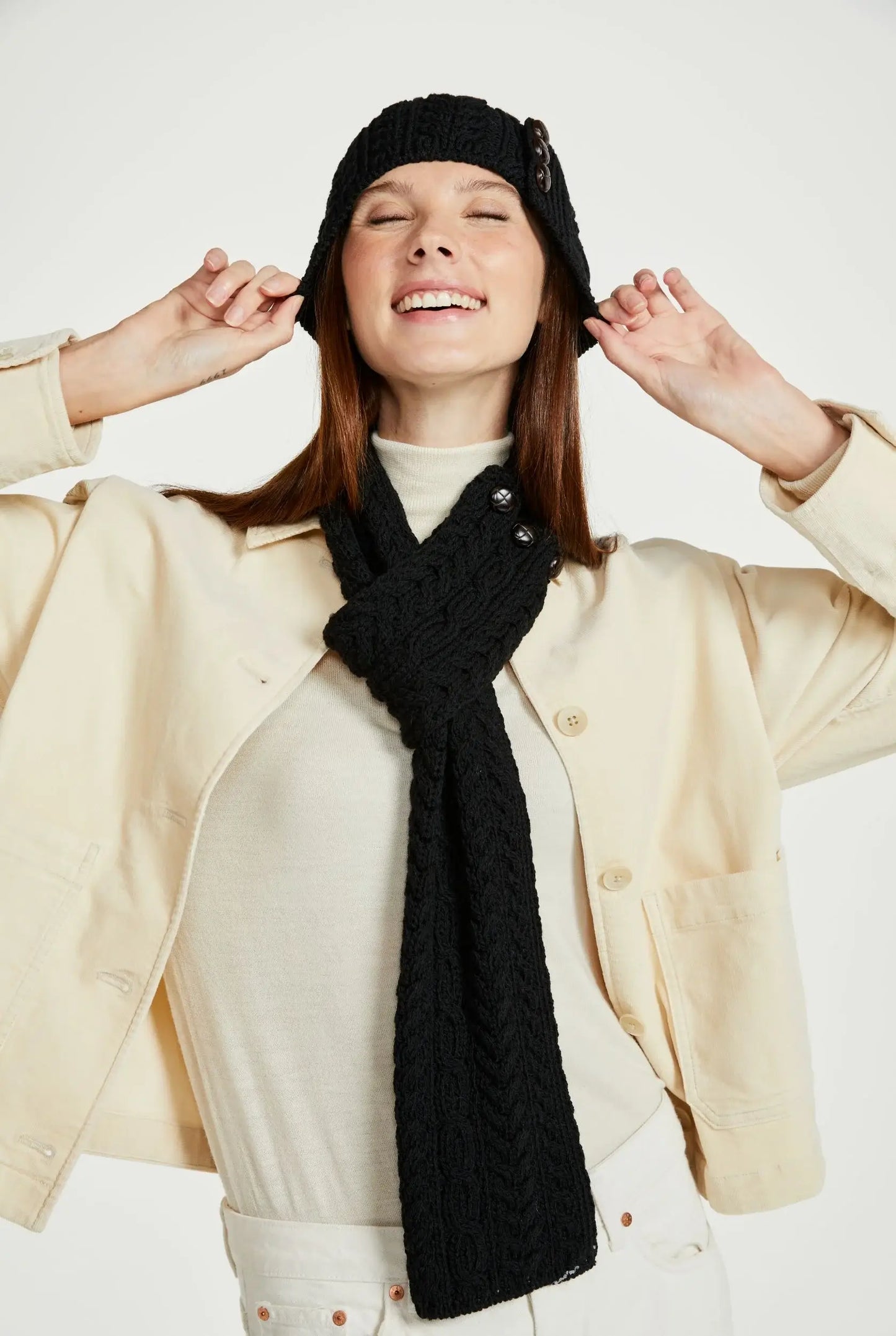 Cong Aran Merino Hat with Pom Pom