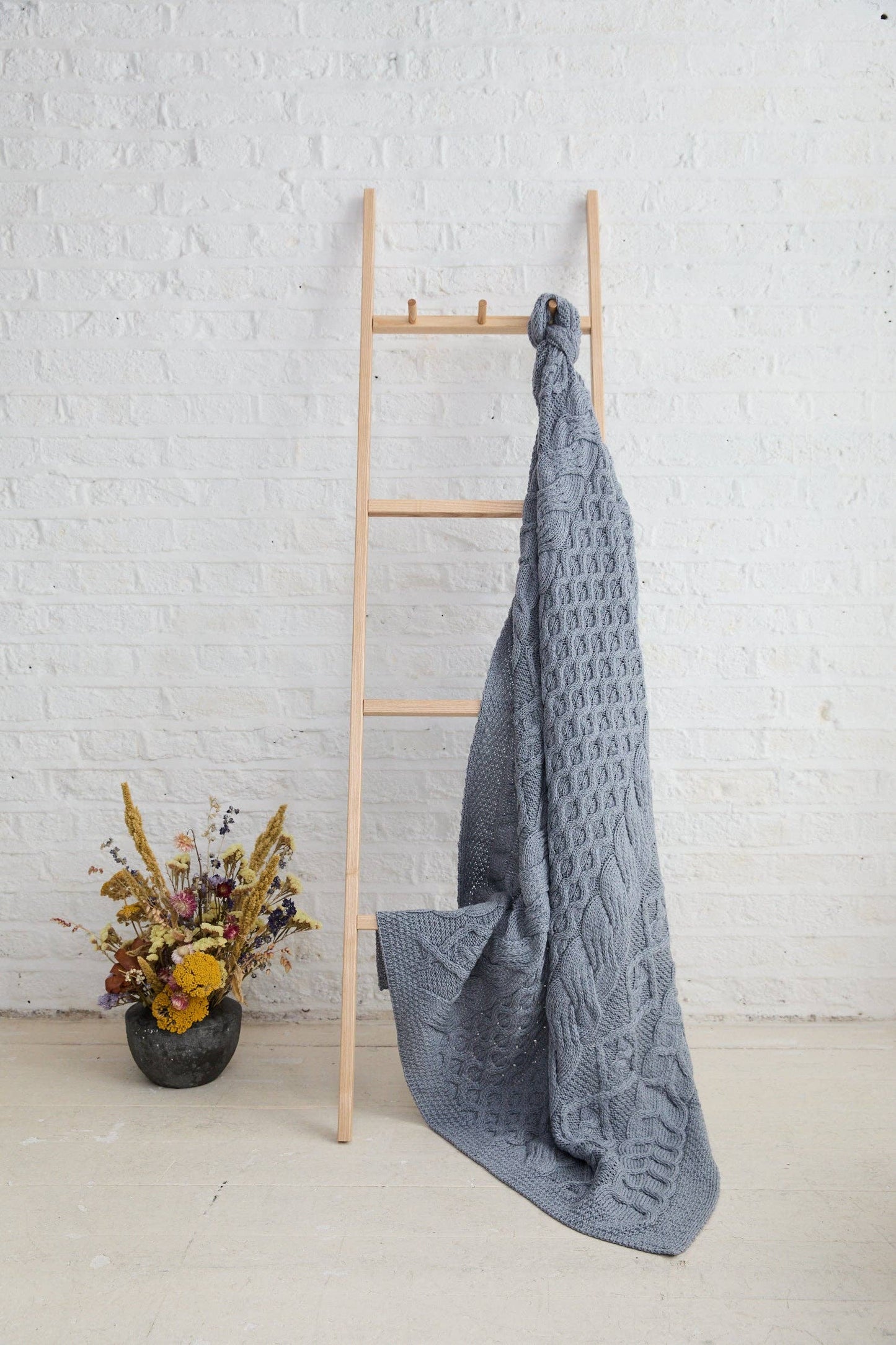 Dugort Honey, Diamond & Cable Aran Blanket