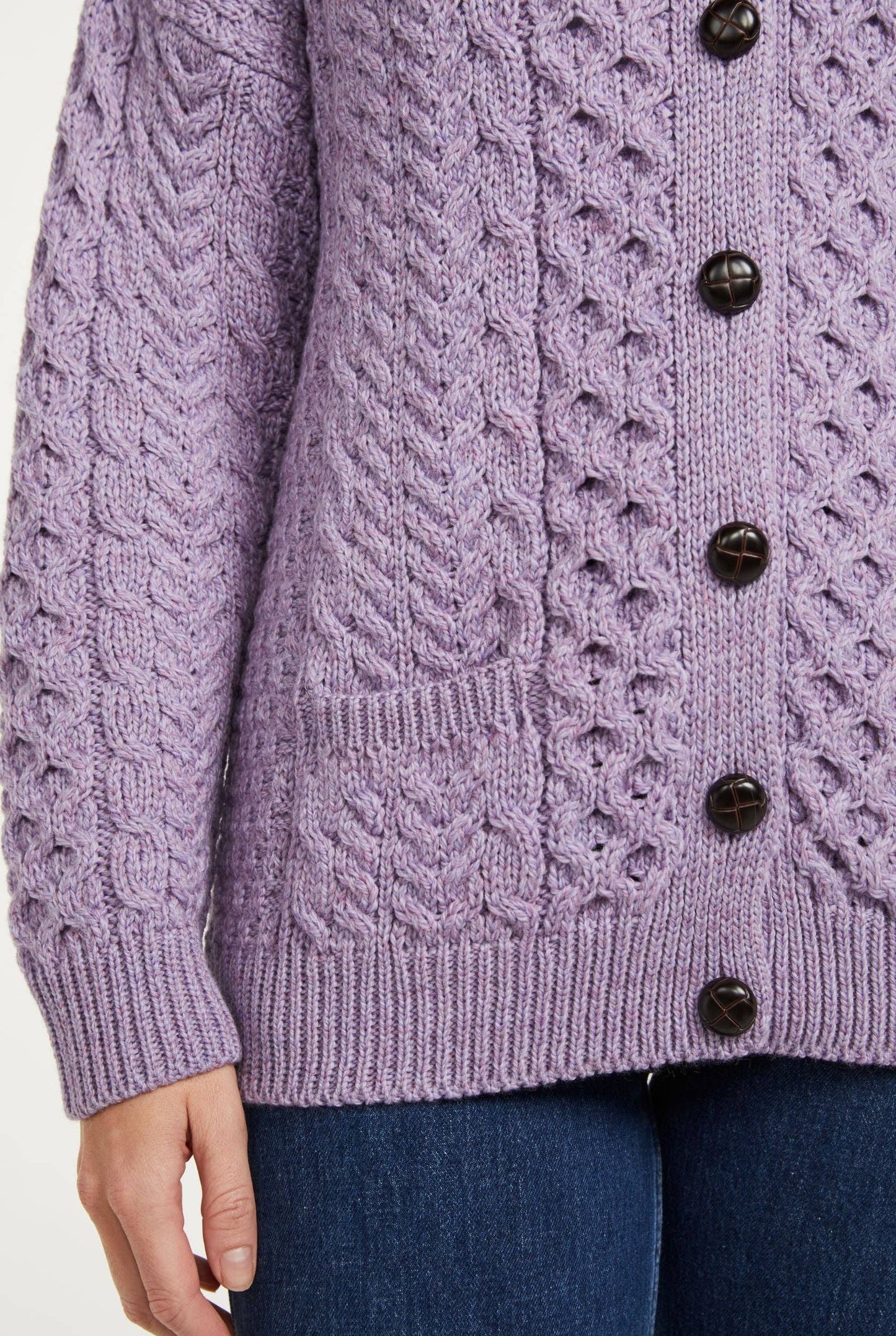 Achill Island Ladies Merino Aran Cardigan