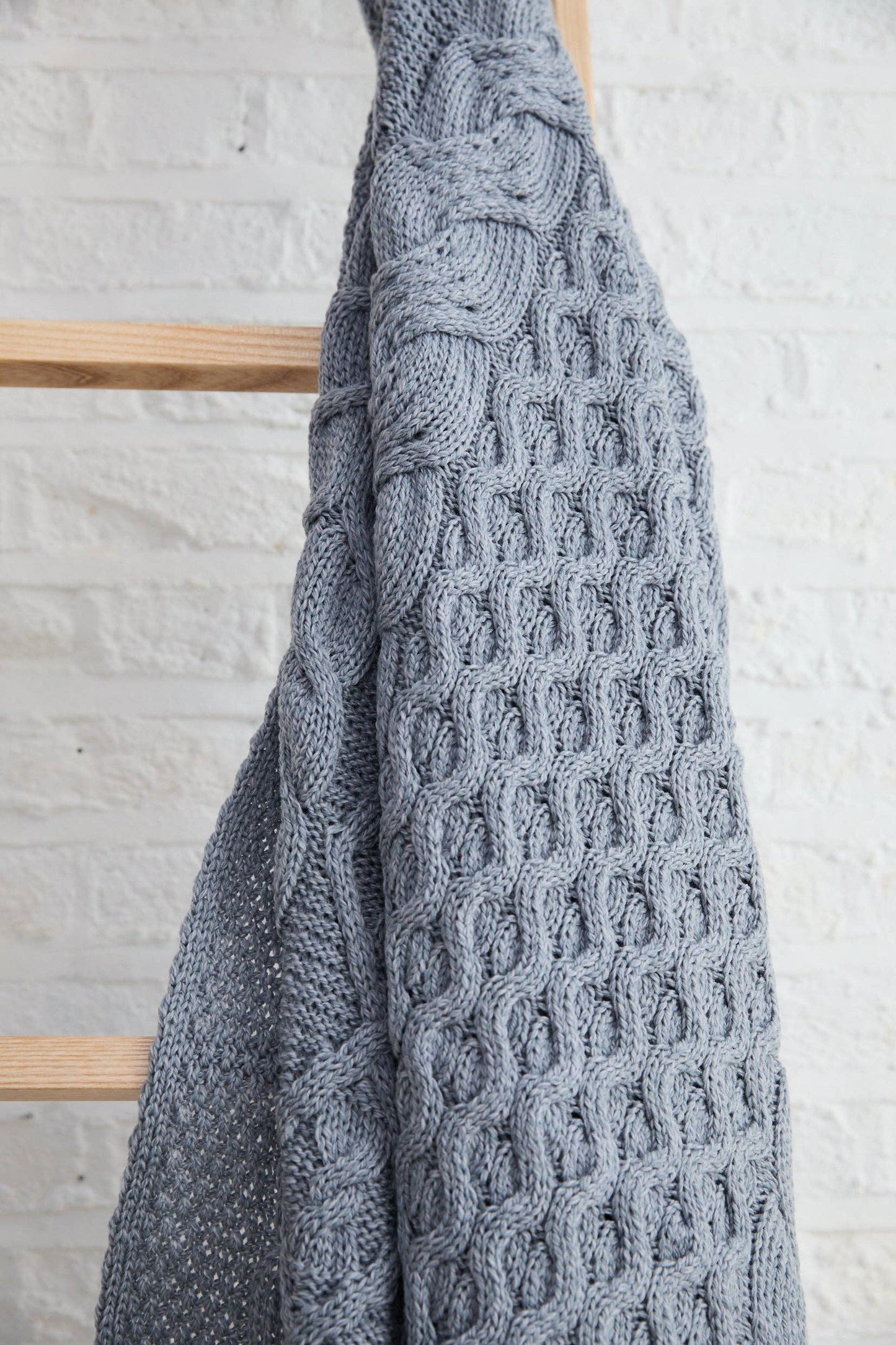 Dugort Honey, Diamond & Cable Aran Blanket