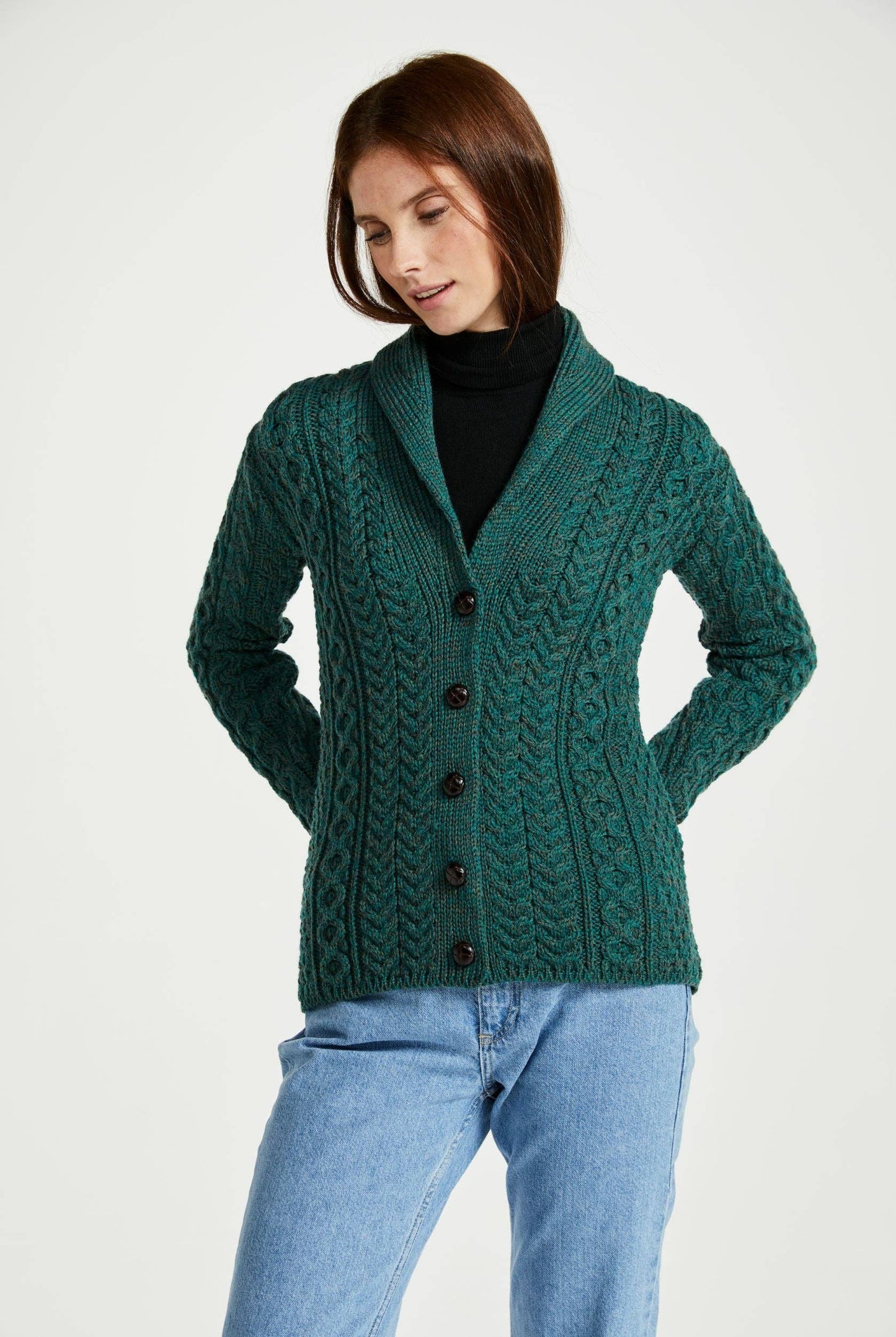 Tourmakeady Shawl Collar Aran Cardigan