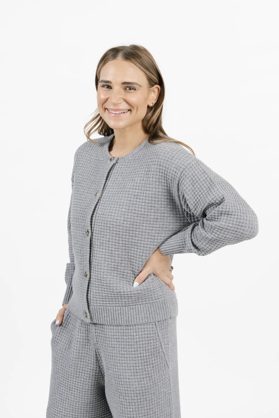Megan Waffle Cardigan