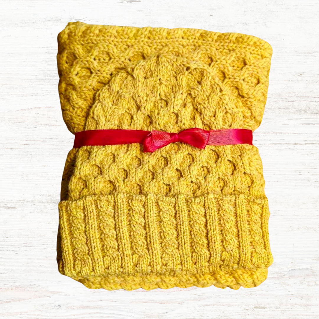 Luxe Aran Hat and Scarf Gift Set