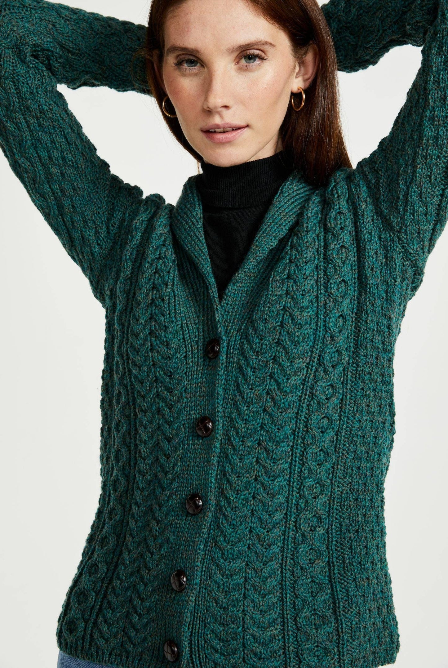 Tourmakeady Shawl Collar Aran Cardigan