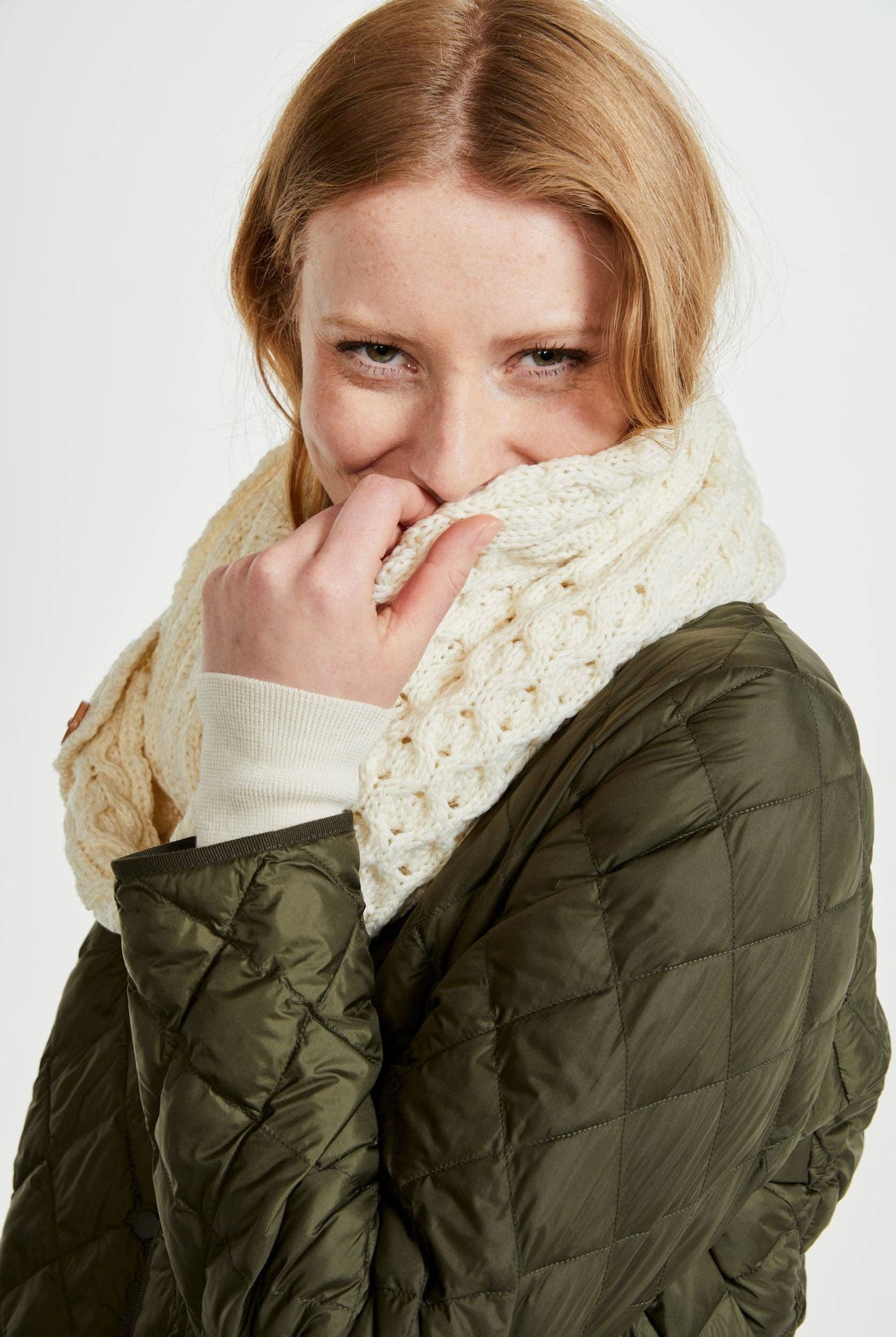 Kilmaine Aran Snood Scarf with Buttons