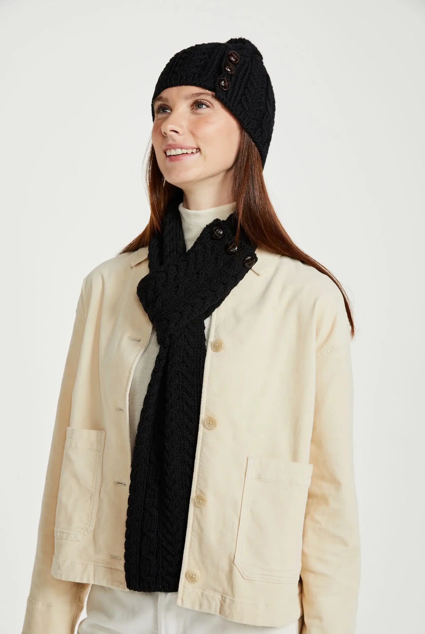 Cong Aran Merino Hat with Pom Pom