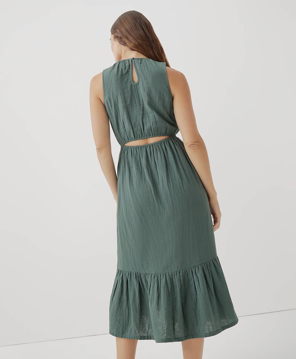 Coastal Double Gauze Cutout Midi Dress