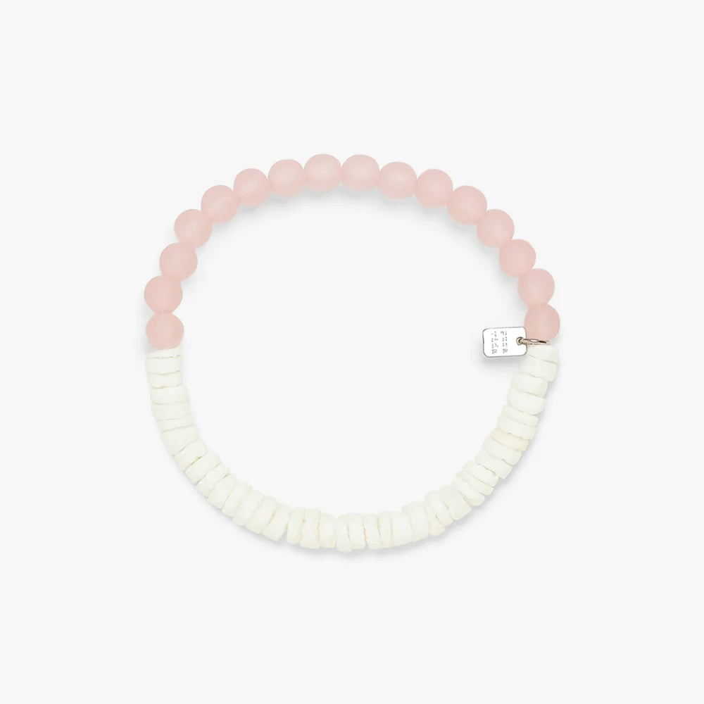 Puka Shell and Frosted Bead Bracelet