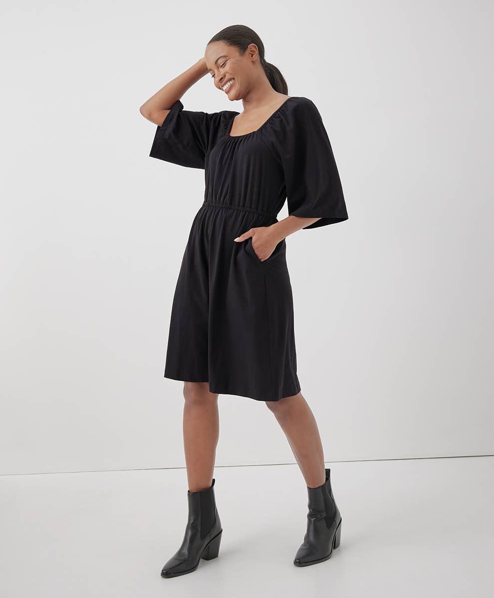 Women’s Luxe Jersey Flutter Sleeve Dress