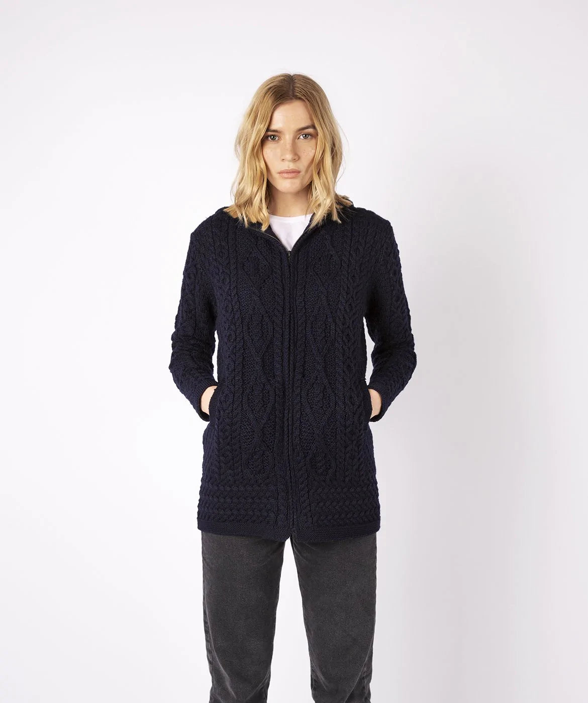 Hazel Aran Zippered Coat