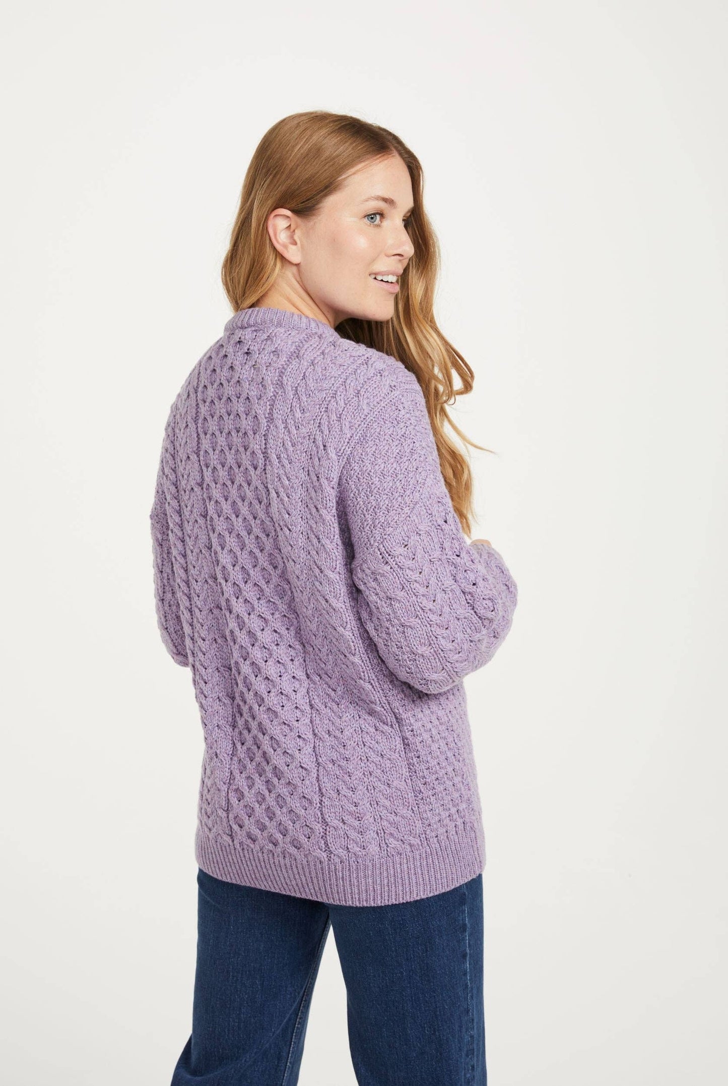 Achill Island Ladies Merino Aran Cardigan