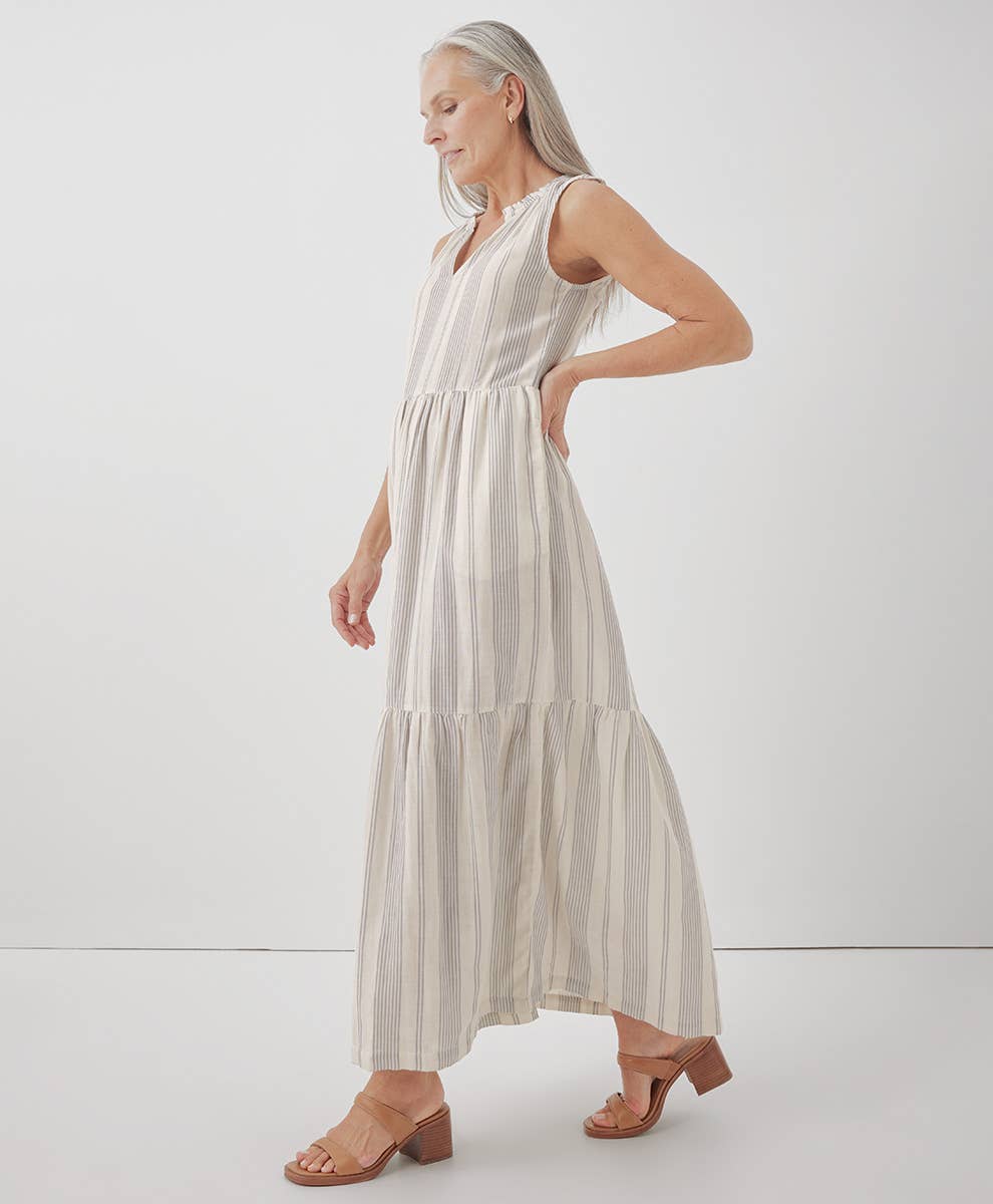 Coastal Double Gauze Ruffle Maxi Dress