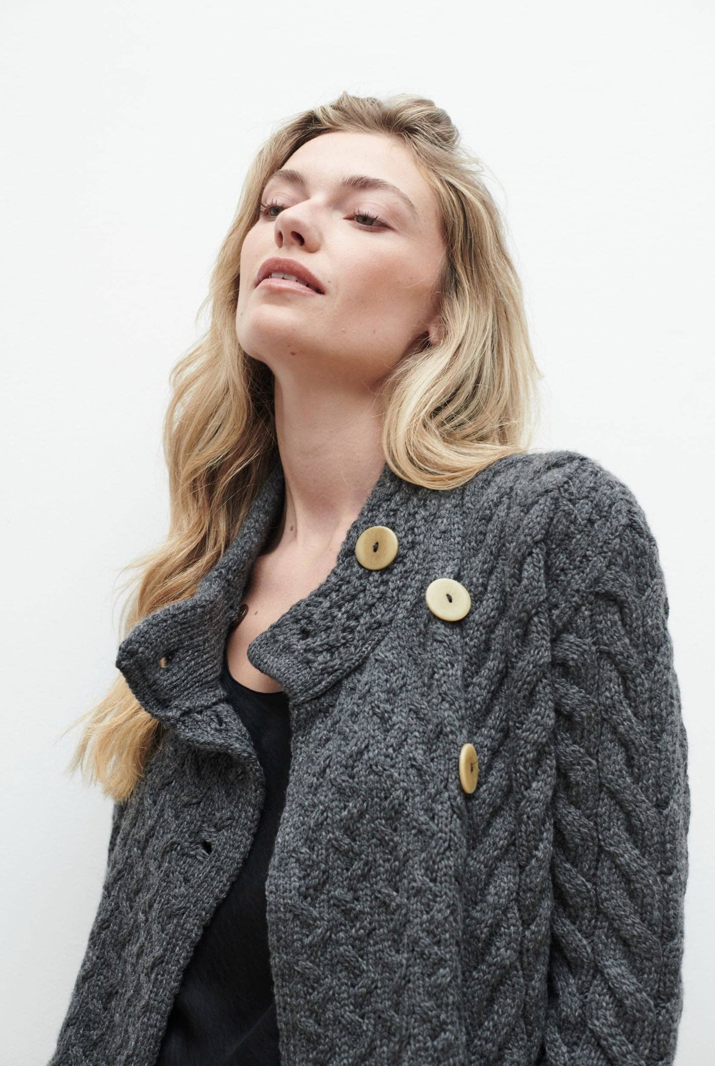 Louisburgh Ladies Cable Aran Cardigan