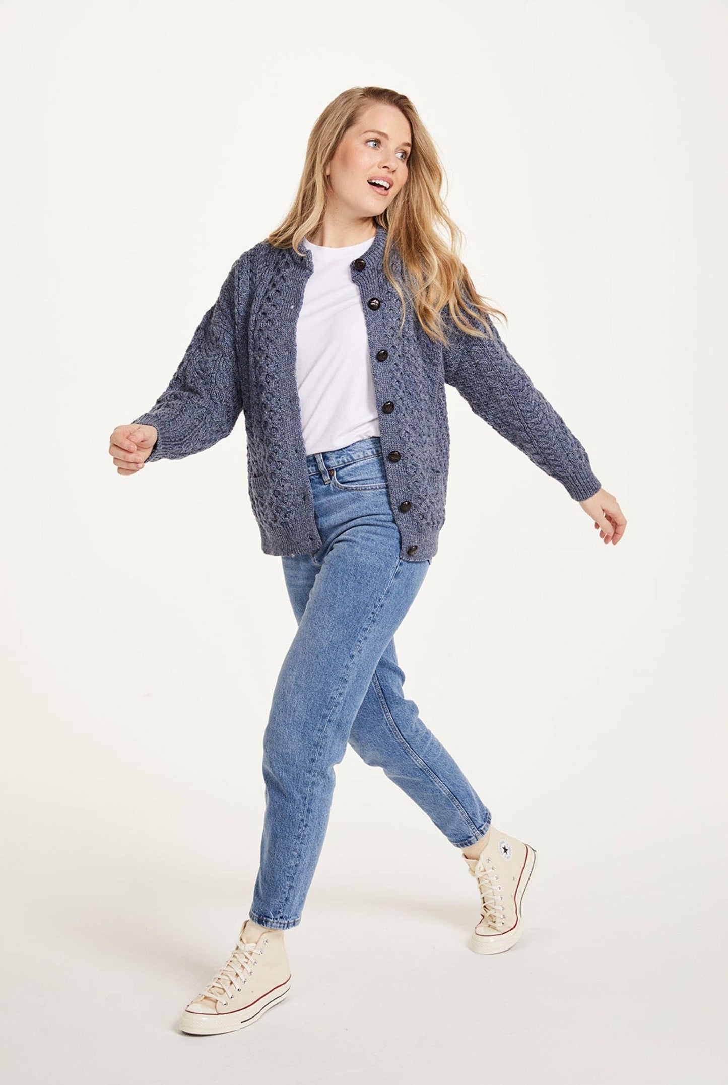 Achill Island Ladies Merino Aran Cardigan