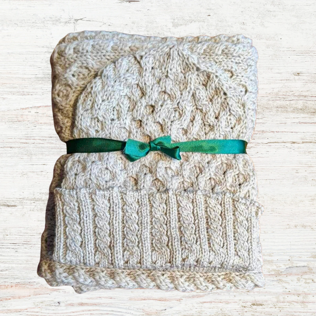 Luxe Aran Hat and Scarf Gift Set