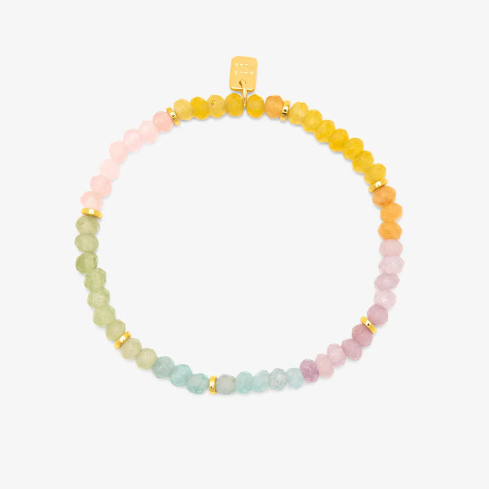 Ombré Rainbow Bead Stretch Bracelet