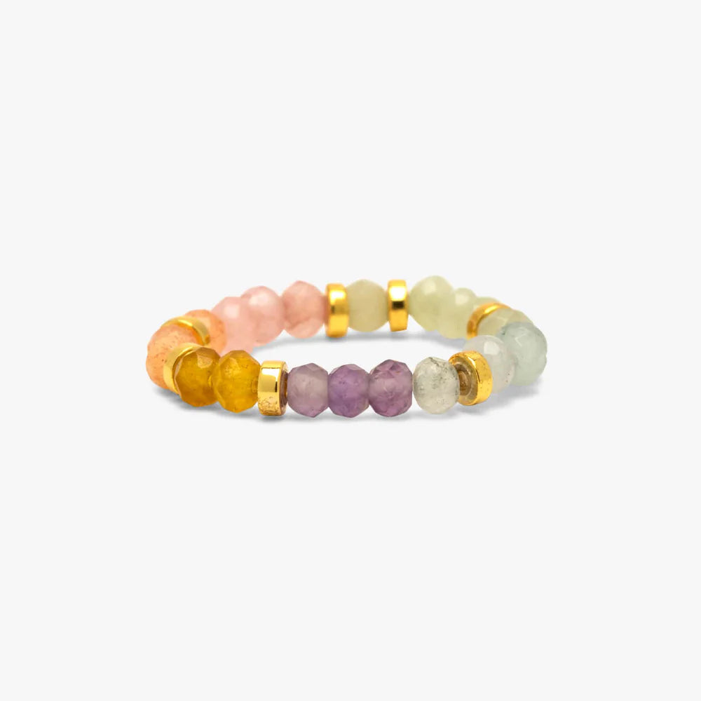 Ombré Rainbow Bead Stretch Ring