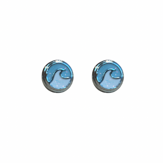 Opal Enamel Wave Stud Earrings