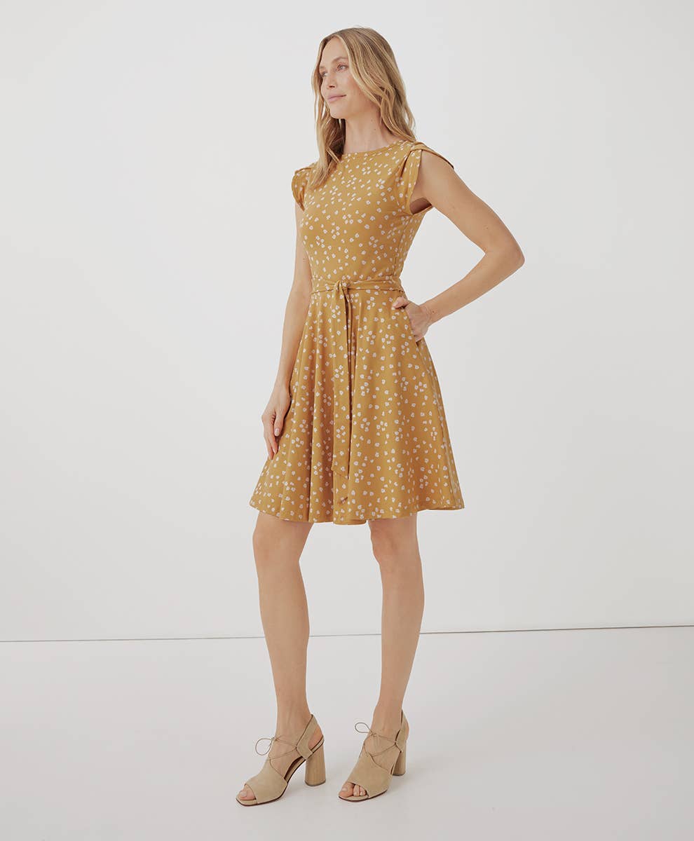 Fit & Flare Petal Sleeve Dress