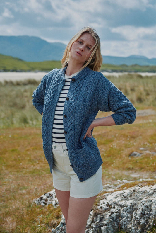 Achill Island Ladies Merino Aran Cardigan