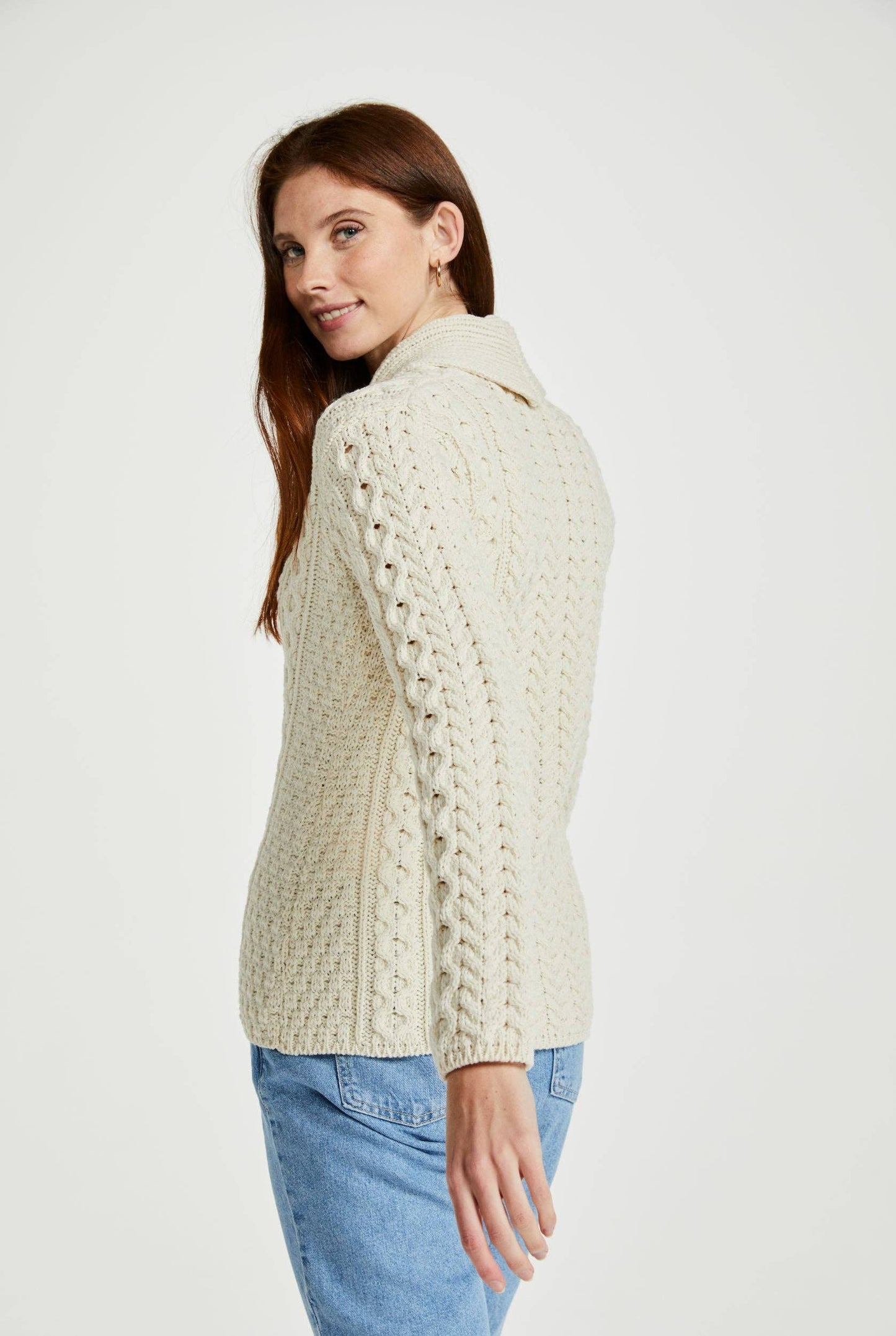 Tourmakeady Shawl Collar Aran Cardigan