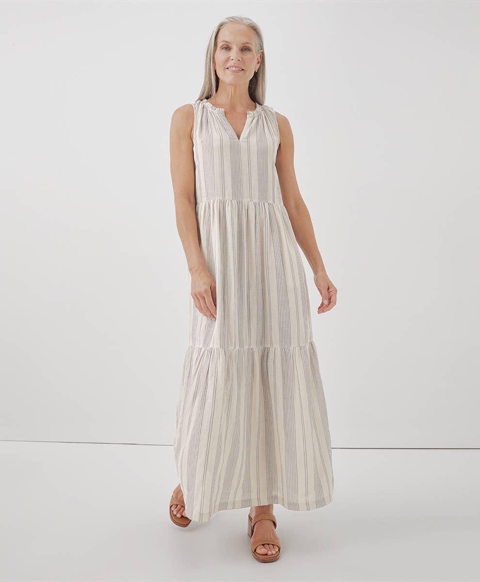 Coastal Double Gauze Ruffle Maxi Dress