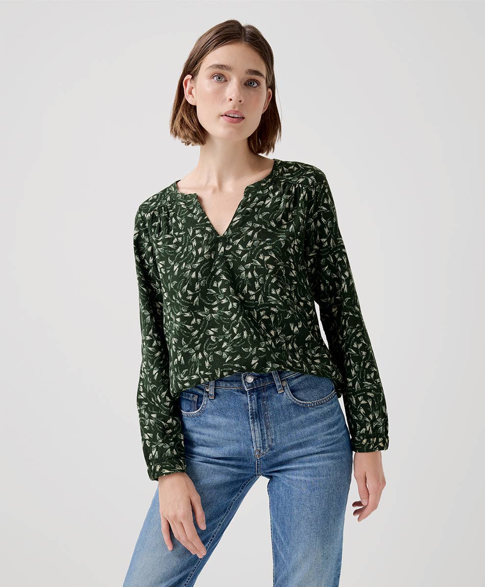 Cafe Crepe Poet Blouse